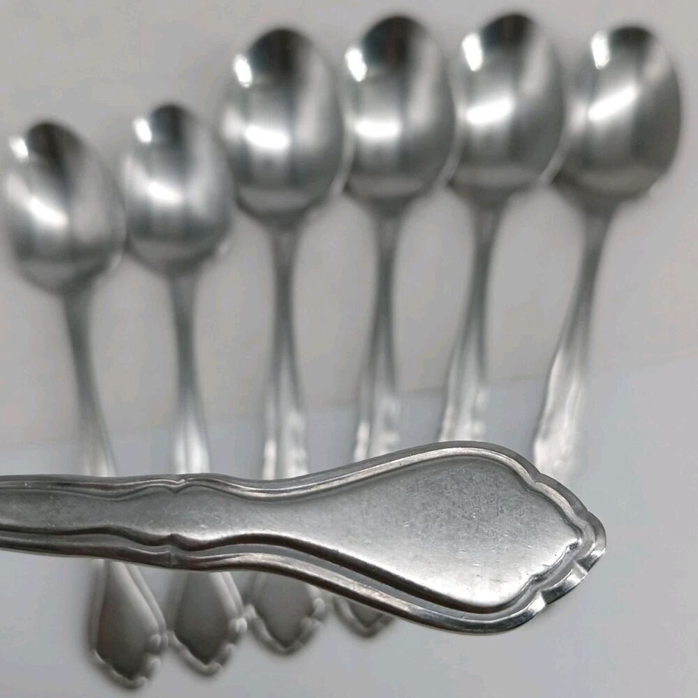 7X Spoons Washington Forge SPRING MEADOW Stainless Flatware Table TEASPOONS